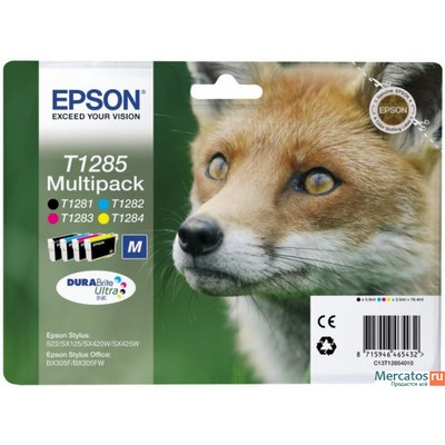 Набор картриджей EPSON T1285 для S22/SX125/SX425/BX305 (4 цвета)