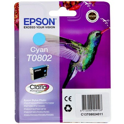 Картридж EPSON T0802 голубой для P50/PX660/PX820/PX830