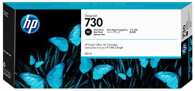 Картридж HP 730 струйный черный фото (300 мл)