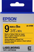 Термотрансферная лента EPSON LK3YBW 9мм x 9м, Yellow on Black