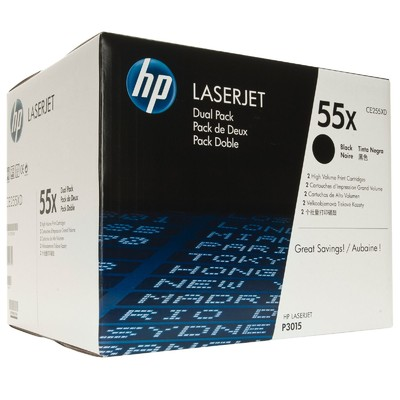 Картридж HP 55X лазерный увеличенной емкости упаковка 2 шт (2*13500 стр) CE255X*2