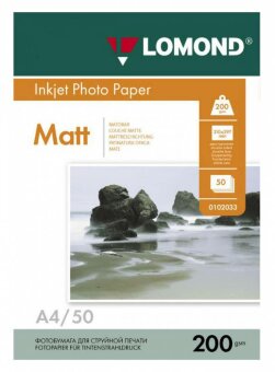 Фотобумага Lomond 0102033 A4/200г/м2/50л./белый матовое/матовое для струйной печати