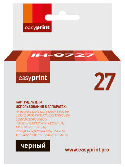 Совместимый Струйный картридж EasyPrint IH-8727 для принтера HP, черный