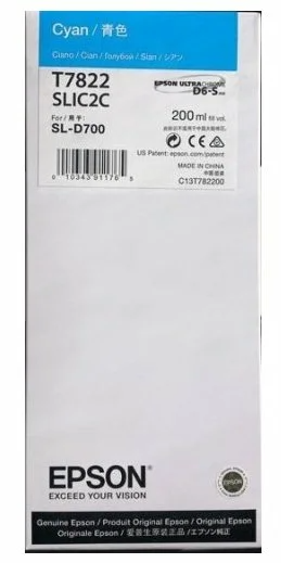 Картридж EPSON T7822 голубой для SureLab SL-D700