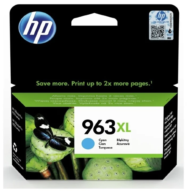 Картридж HP 963XL струйный голубой увеличенной ёмкости (1600 стр)