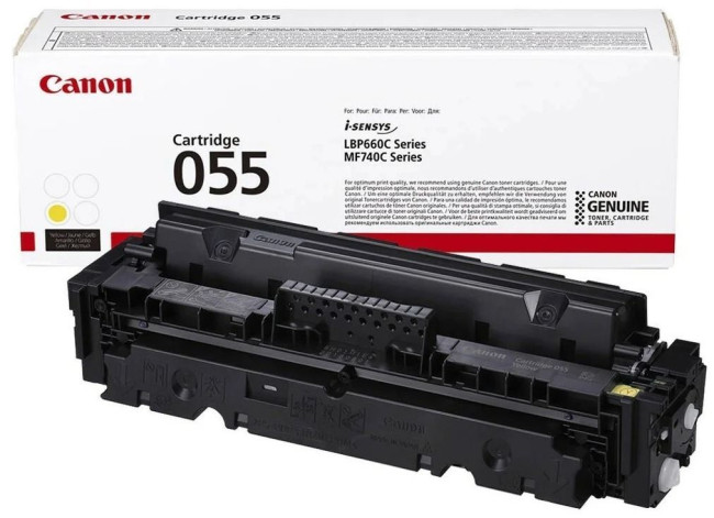 Картридж CANON 055H Y желтый, увеличенной емкости (3017C002) оригинальный