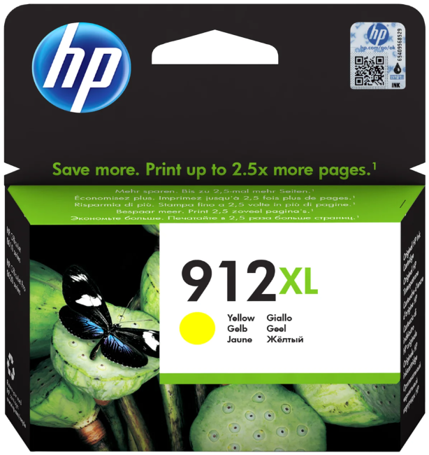 Картридж HP 912XL струйный желтый увеличенной ёмкости (825 стр)