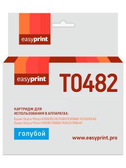 Совместимый Струйный картридж EasyPrint IE-T0482 для принтера Epson, голубой