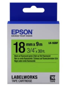 Термотрансферная лента EPSON LK-5GBF  18мм x 9м, Black on Green