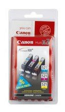 Картридж струйный Canon CLI-521 2934B010 голубой/пурпурный/желтый набор для Canon Pixma MP540/620/630/980