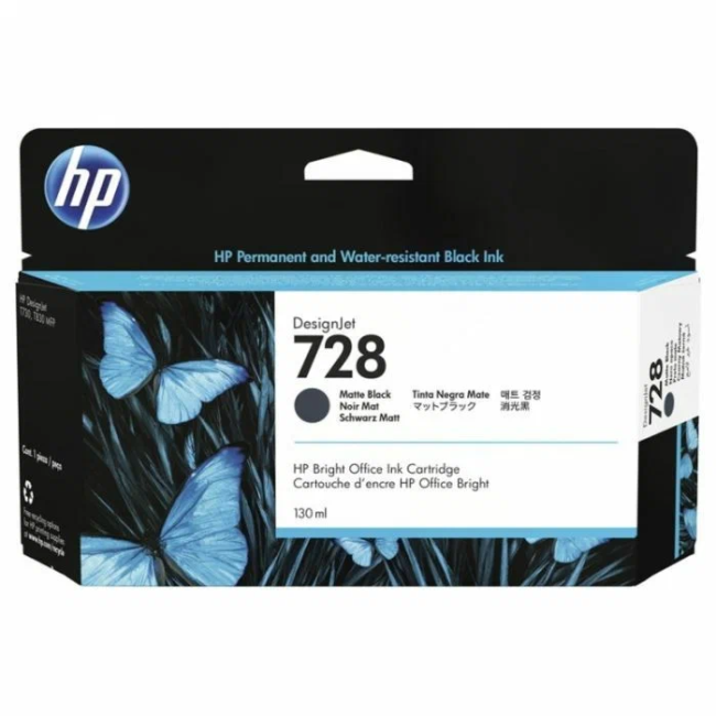 Картридж HP 728 струйный черный матовый (130 мл)