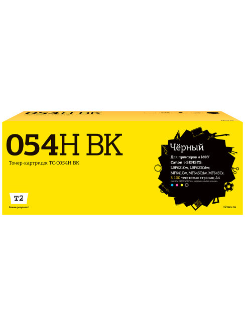 Совместимый Лазерный картридж T2 TC-C054H BK для принтера Canon, черный