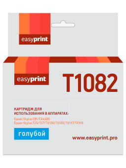Совместимый Струйный картридж EasyPrint IE-T1082 для принтера Epson, голубой