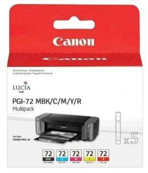 Набор картриджей CANON PGI-72 MBK/C/M/Y/R многоцветный, 5 картриджей