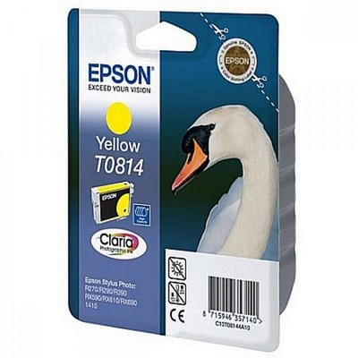 Картридж EPSON T0814 желтый повышенной емкости для R270/RX590/T50/TX650/1410