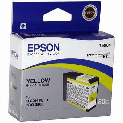 Картридж EPSON T5804 желтый для Stylus Pro 3800